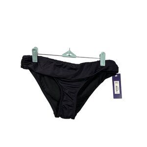 Apt. 9 Black Swim Bikini Bottoms Ruched Waistband Womens Size S New